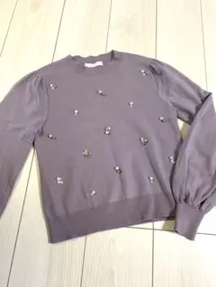 プロポーションボディドレッシングビジューニット