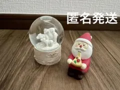 白熊 白くま スノードーム クリスマス ガラス 置物 アンティーク サンタ