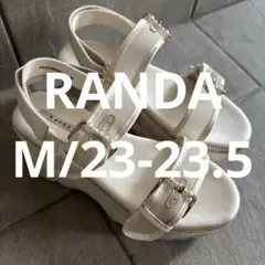 ￼RANDA パールバックルウェッジスポーツサンダル M ベージュのサムネイル