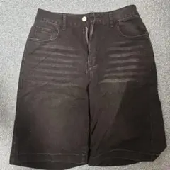 ブラックデニムショートパンツ S