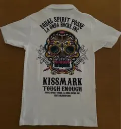 kissmark キスマーク　スカル柄Tシャツ L 白リブカットソー　元値六千円