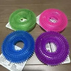 【新品・未使用】ダイソー 音が出るペット玩具 ドーナッツ 4個セットのサムネイル