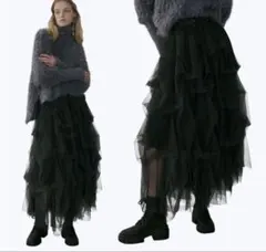 リグドット　lig. tulleskirt シアーボリュームスカート　黒 リグドット lig. tulleskirt シアーボリュームスカート 黒 - メルカリ
