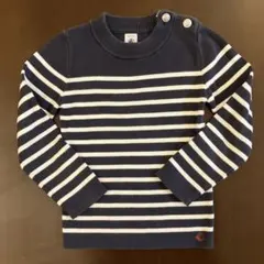 プチバトー　ストライプ　ニットセーター　116cm