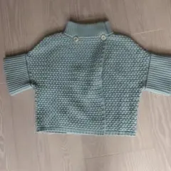 MaxMara STUDIO 淡いグリーンボタン付きハイネックニットカーディガンのサムネイル
