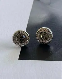 [COACH]シルバー ラウンド型 クリスタルピアス