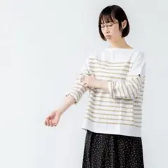 1回着◼︎Le minorルミノア◼︎パネルボーダーカットソー