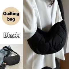 ワンショルダー　黒　キルティング　バッグ　メッセンジャーかわいい　通勤通学