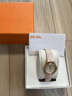 Folli Follie ピンクレザー腕時計