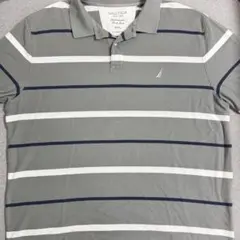 NAUTICA ボーダー ポロシャツ XXL