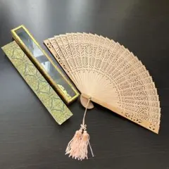 中国工藝扇 白檀扇子 透かし彫り 茶道 - メルカリ