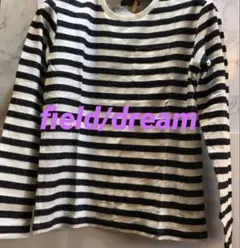 field/dream 長袖Tシャツ M 白と黒のストライプ