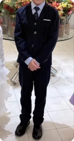 ネイビー ストライプ スーツセット