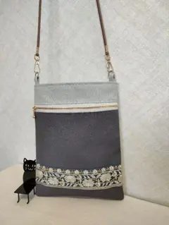 ハンドメイド サコッシュ ショルダーバッグ