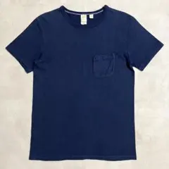 BARNS バーンズ 吊り編み 天竺 半袖 ポケットTシャツ ネイビー Sサイズのサムネイル