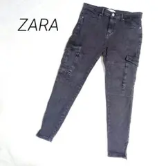 ZARA ザラ メンズボトムス ジーンズ スキニーカーゴデニムパンツ ブラック