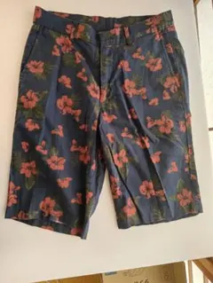 メンズ 花柄 ショートパンツ ネイビーのサムネイル