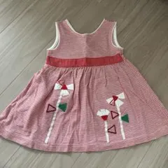 familiar 赤　白　ワンピース 90cm ボーダー　ノースリーブのサムネイル