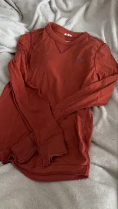 Abercrombie & Fitch オレンジ Vネック Tシャツ S