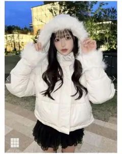 クリーニング済♡ マルチWayフード付きファーダウンジャケット[kd81]