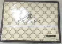 新品　CELINE　マカダム　 総柄　フラットシーツ 140×240cm