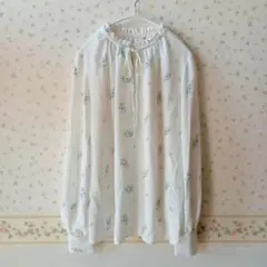 earth music＆ecoiogy　アース　小花柄　ブラウス　フリル　リボン