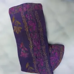 紫色 花柄ショート ストール（4月キャンペーン100円引）5月からは100円UP