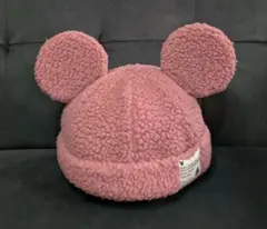 ミッキーマウス耳付きボア帽子