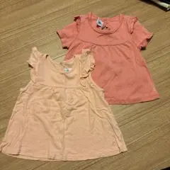 PETIT BATEAU フリル付きコットンTシャツ 2枚セット
