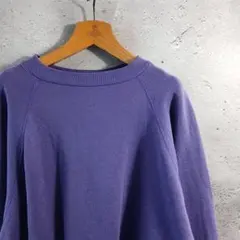 90s USA製　Hanes　ブランク スウェット　無地　パープル　ラグラン