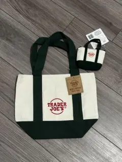 Trader Joe’s ミニキャンバストートバッグ グリーン 新品