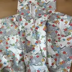 小紋 着物 白地 鹿の子 梅文様のサムネイル