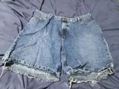 【かなり大きいサイズ】ZEJA デニムカットオフショートパンツ