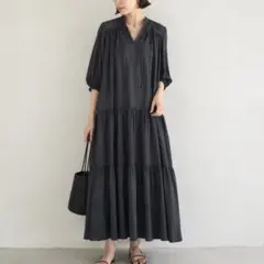 新品 スピックアンドスパン C/Rボイルタックノースリーブワンピース