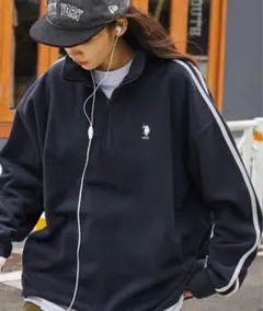 U.S. POLO ASSN.ビッグシルエットハーフジップフリースプルオーバー