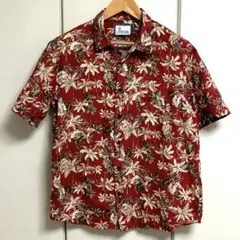 【美品】CANTERBURY WOOD アロハシャツ ボタニカル柄 LL 赤系のサムネイル