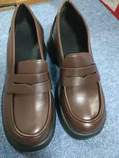 厚底　ローファー　24,5 ブラウン