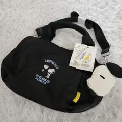 イザック スヌーピー ショルダー バッグ ブラック 刺繍 2way 新品未使用