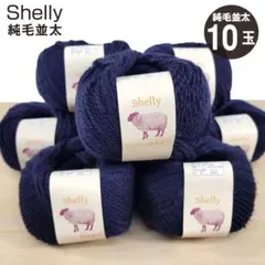 シェリー 純毛並太 ウール100％【元廣】col.2021（ネイビー）－10玉