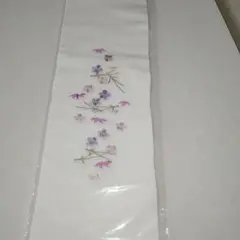 花柄刺繍 半襟 ホワイト