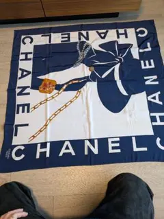 ☆美品☆CHANEL シルク100%大判スカーフ マドモアゼル 89㎝✖️87