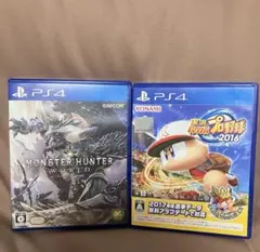 PS4 モンスターハンターワールド&実況パワフルプロ野球2016セット☆