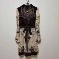 OZZON青薔薇フレアスカート（青×茶） - メルカリ