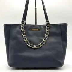 KATE SPADE ケイトスペード レザー　トートバッグ　ネイビー　ゴールド