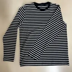 美品メンズ　COMME CA ISM 黒白ボーダー長袖カットソー L 綿100%
