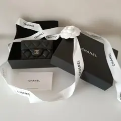 CHANEL シャネル 三つ折り財布 ブラック キャビアスキン