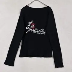 タケオキクチ グランジ ヘンリーネック 長袖Tシャツ プリント ブラック ロンTのサムネイル
