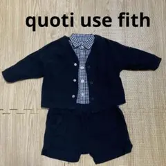 quoti use fith ネイビー カーディガンとショートパンツセット