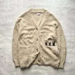 グラニフ カーディガン レッサーパンダ IKAKU シャギーニット 刺繍