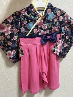 袴ロンパース 女の子　靴下&飾りセット　70㎝